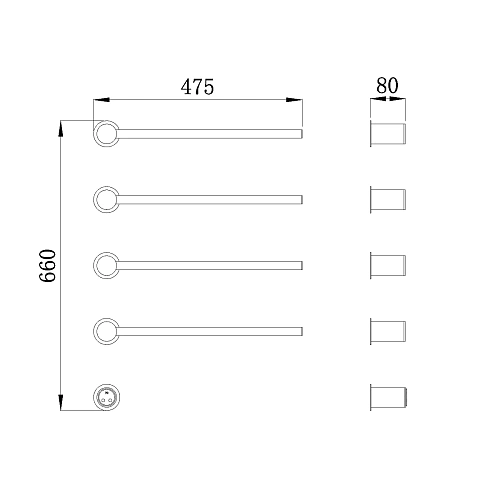 Полотенцесушитель электрический Raglo R350.52.33 встраиваемый сенсорный с терморегулятором, матовая медь Полотенцесушитель электрический Raglo R350.52.33 встраиваемый сенсорный с терморегулятором, матовая медь