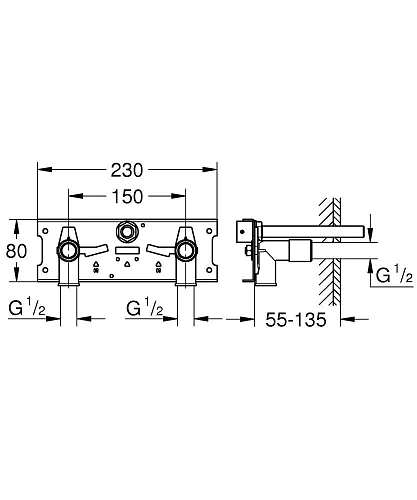 Монтажный набор GROHE Eurosmart CE (39383000) Монтажный набор GROHE Eurosmart CE (39383000)