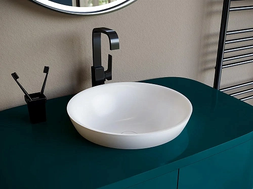 Раковина Salini MAREA 03 1802203MN S-Stone покраска по RAL снаружи, полувстраиваемая, матовая Раковина Salini MAREA 03 1802203MN S-Stone покраска по RAL снаружи, полувстраиваемая, матовая