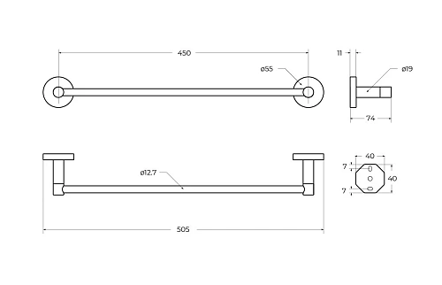 Полотенцедержатель CEZARES RELAX-TH-50-01 хром Полотенцедержатель CEZARES RELAX-TH-50-01 хром
