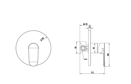 Смеситель для душа Aquatek НИКА AQ1866CR встраиваемый, хром Смеситель для душа Aquatek НИКА AQ1866CR встраиваемый, хром