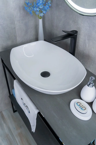 Раковина Gid N9137 51177 накладная белая 56x40x16 Раковина Gid N9137 51177 накладная белая 56x40x16