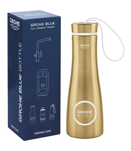 Бутылка для воды из нержавеющей стали GROHE Blue, холодный рассвет матовый (40848GN0) Бутылка для воды из нержавеющей стали GROHE Blue, холодный рассвет матовый (40848GN0)