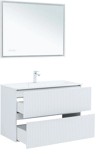 Тумба под раковину Aquanet Джейн 100 белый матовый 00313288 напольная/подвесная Тумба под раковину Aquanet Джейн 100 белый матовый 00313288 напольная/подвесная