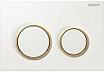 Клавиша смыва Geberit 115.085.KK.1 Omega 20 пластик, белый/золото Клавиша смыва Geberit 115.085.KK.1 Omega 20 пластик, белый/золото