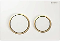 Клавиша смыва Geberit 115.085.KK.1 Omega 20 пластик, белый/золото Клавиша смыва Geberit 115.085.KK.1 Omega 20 пластик, белый/золото