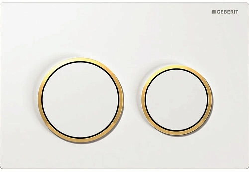 Клавиша смыва Geberit 115.085.KK.1 Omega 20 пластик, белый/золото Клавиша смыва Geberit 115.085.KK.1 Omega 20 пластик, белый/золото