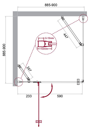 Душевой уголок BelBagno KRAFT-A-12-90-C-Cr-L Душевой уголок BelBagno KRAFT-A-12-90-C-Cr-L