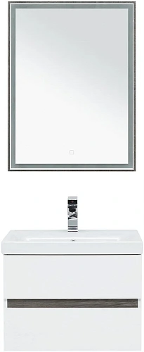 Комплект мебели Aquanet Беркли 60 белый/дуб рошелье (зеркало дуб рошелье) 00258906 Комплект мебели Aquanet Беркли 60 белый/дуб рошелье (зеркало дуб рошелье) 00258906