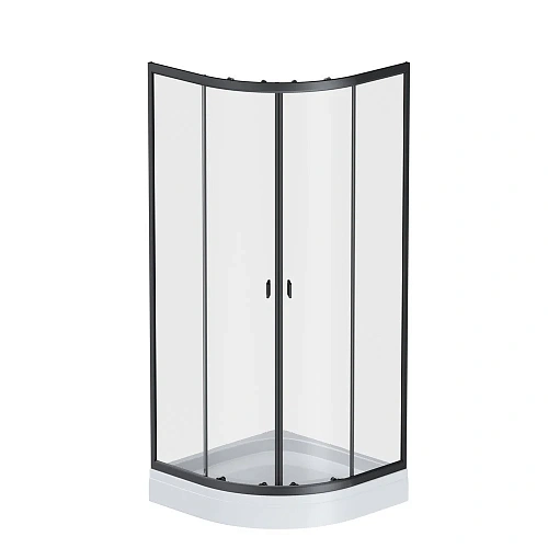 Душевой уголок AM.PM X-Joy Twin Slide W88E-205-080BT 80x80 с поддоном, профиль черный, стекло прозра Душевой уголок AM.PM X-Joy Twin Slide W88E-205-080BT 80x80 с поддоном, профиль черный, стекло прозра