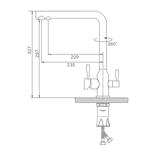 Смеситель для кухни Raglo R81.61.09 с подключением к фильтру, графит Смеситель для кухни Raglo R81.61.09 с подключением к фильтру, графит