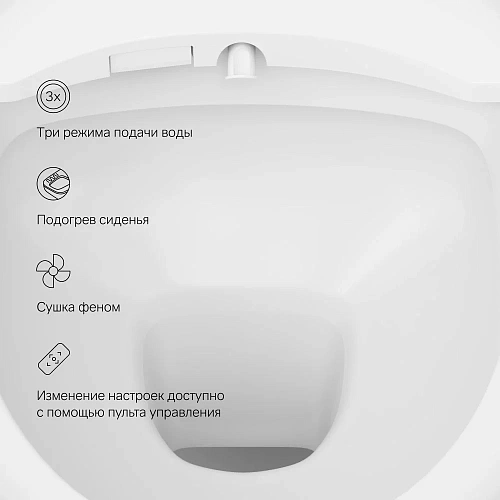 Унитаз подвесной AM.PM Func C8F1702SC FlashClean c электронной крышкой-биде со скрытой подводкой Унитаз подвесной AM.PM Func C8F1702SC FlashClean c электронной крышкой-биде со скрытой подводкой