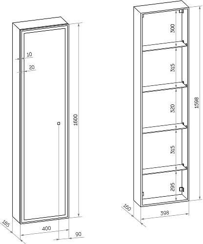 Шкаф-пенал STWORKI Кронборг МВК104 40, с подсветкой, белый 562900 Шкаф-пенал STWORKI Кронборг МВК104 40, с подсветкой, белый 562900