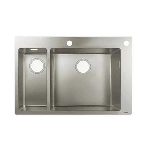 Кухонная мойка Hansgrohe 180/450 S712-F655 43310800, под сталь встраиваемая Кухонная мойка Hansgrohe 180/450 S712-F655 43310800, под сталь встраиваемая