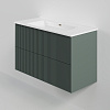 Тумба с раковиной La Fenice TERRA TWIN Grigio 100 NFNC-01-TER-G-100-2-3-100 серо-зеленая матовая