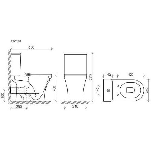 Бачок для унитаза Ceramica Nova FORTUNA Rimless CN9001-T белый Бачок для унитаза Ceramica Nova FORTUNA Rimless CN9001-T белый