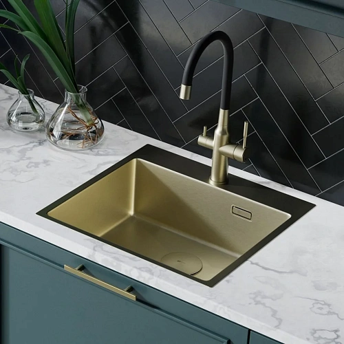 Кухонная мойка Lemark JANGA 540 из нержавеющей стали, светлое золото 9938110 Кухонная мойка Lemark JANGA 540 из нержавеющей стали, светлое золото 9938110