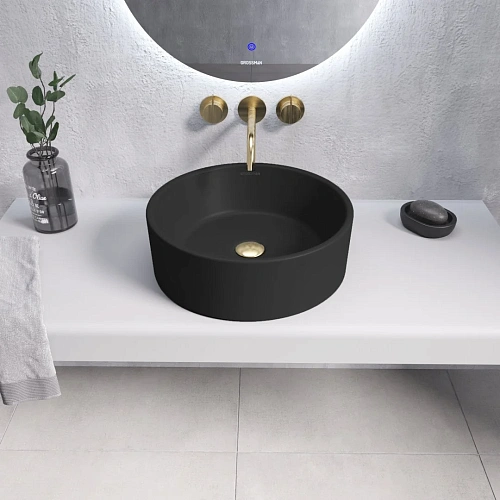 Раковина GROSSMAN Color GR-3013BM (410x410x150) черная матовая Раковина GROSSMAN Color GR-3013BM (410x410x150) черная матовая