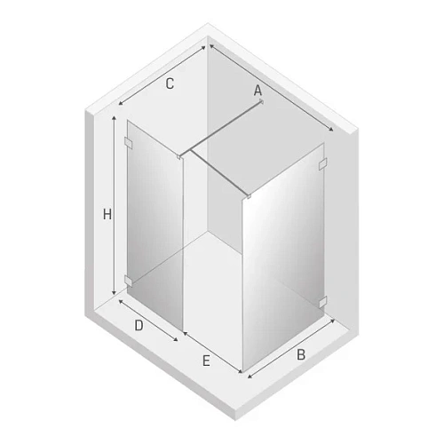 Душевой уголок NEW TRENDY EVENTA walk-in 120x100x200 EXK-0239 хром Душевой уголок NEW TRENDY EVENTA walk-in 120x100x200 EXK-0239 хром