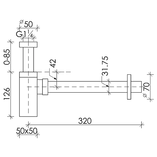 Сифон для раковины Ceramica Nova 70002CH Сифон для раковины Ceramica Nova 70002CH