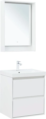 Тумба под раковину Aquanet Милан 60 белый глянец 00336367 подвесная Тумба под раковину Aquanet Милан 60 белый глянец 00336367 подвесная
