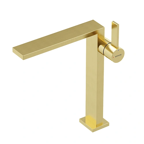 Смеситель для раковины Sancos Linn SC9020BG брашированное золото, PVD покрытие Смеситель для раковины Sancos Linn SC9020BG брашированное золото, PVD покрытие