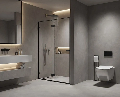 Душевая дверь AQUAme AQM7408-2-10 1000х2000 мм, стекло 8 мм, прозрачное, EasyClean, цвет профиля черный матовый Душевая дверь AQUAme AQM7408-2-10 1000х2000 мм, стекло 8 мм, прозрачное, EasyClean, цвет профиля черный матовый