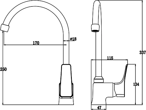 Смеситель для кухни Kaiser Clever 76044 Смеситель для кухни Kaiser Clever 76044