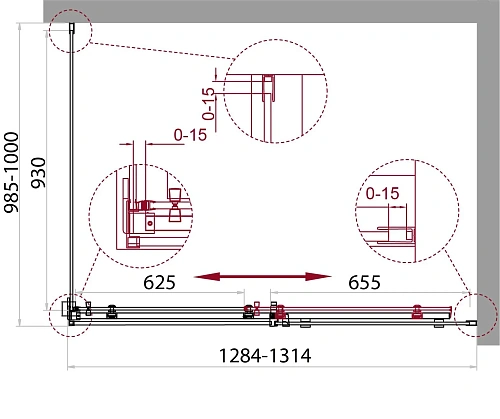 Душевой уголок BelBagno ACQUA-AH-1-130/100-C-Cr Душевой уголок BelBagno ACQUA-AH-1-130/100-C-Cr