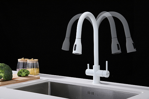 Смеситель для кухни Paulmark LANGE белый матовый La214212-WH Смеситель для кухни Paulmark LANGE белый матовый La214212-WH