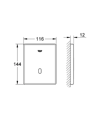 Клавиша смыва для писсуара GROHE Tectron Skate (1 режим смыва), хром (37324001) инфракрасная Клавиша смыва для писсуара GROHE Tectron Skate (1 режим смыва), хром (37324001) инфракрасная