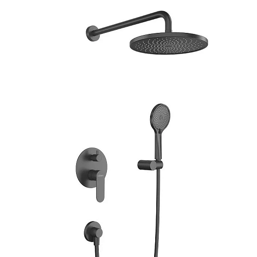 Душевая система CEZARES STYLUS-DSET-NOP встраиваемая, со шлангом, с держателем, черный матовый Душевая система CEZARES STYLUS-DSET-NOP встраиваемая, со шлангом, с держателем, черный матовый