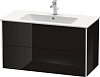 Картинка анонса товара «тумба под раковину duravit xsquare xs417304040 подвесная 101 см черный глянцевый»