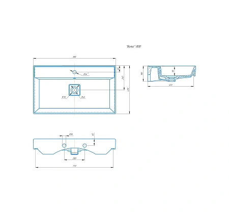 Раковина Kirovit Вилис 800 4610119205126 Раковина Kirovit Вилис 800 4610119205126