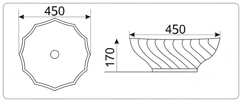 Раковина CeramaLux 9073 накладная, белый Раковина CeramaLux 9073 накладная, белый