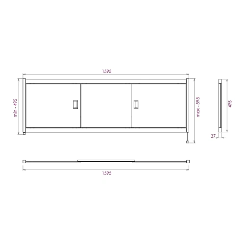 Экран для ванны фронтальный Onika МОНАКО 160 белый 516001 Экран для ванны фронтальный Onika МОНАКО 160 белый 516001