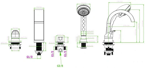 Смеситель на борт ванны Boheme AquaDesign Artistica 491 Смеситель на борт ванны Boheme AquaDesign Artistica 491