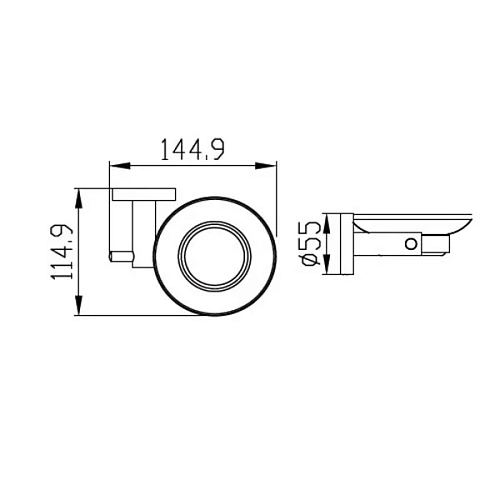 Мыльница Kaiser Classic KH-2003 (стекло) хром из латуни Мыльница Kaiser Classic KH-2003 (стекло) хром из латуни