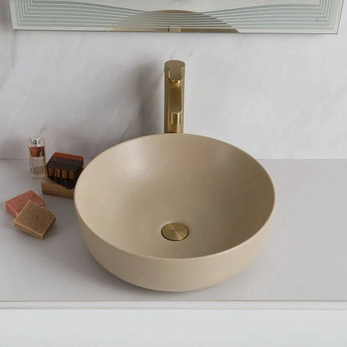 Раковина BelBagno BB1315-H316 410x410x130 бежевая матовая Раковина BelBagno BB1315-H316 410x410x130 бежевая матовая