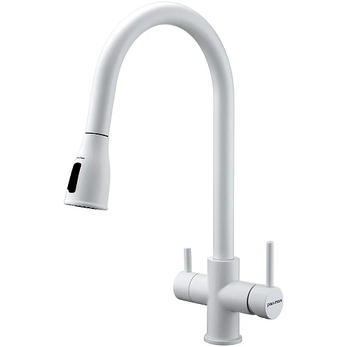 Смеситель для кухни Paulmark LANGE белый матовый La214212-WH Смеситель для кухни Paulmark LANGE белый матовый La214212-WH