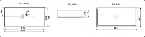 Раковина CeramaLux 9396 MB накладная, черный матовый Раковина CeramaLux 9396 MB накладная, черный матовый