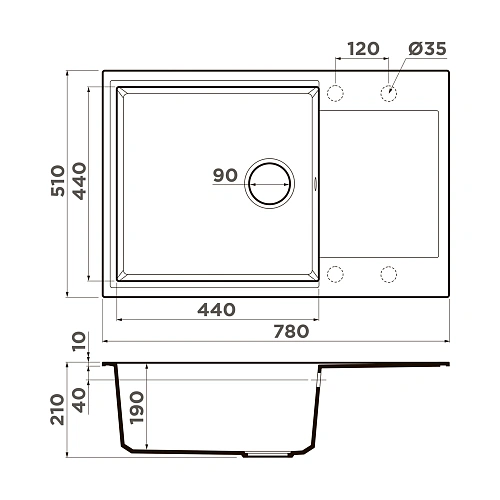 Кухонная мойка Omoikiri Daisen 78-LB-PA Artgranit/пастила 4993688 Кухонная мойка Omoikiri Daisen 78-LB-PA Artgranit/пастила 4993688