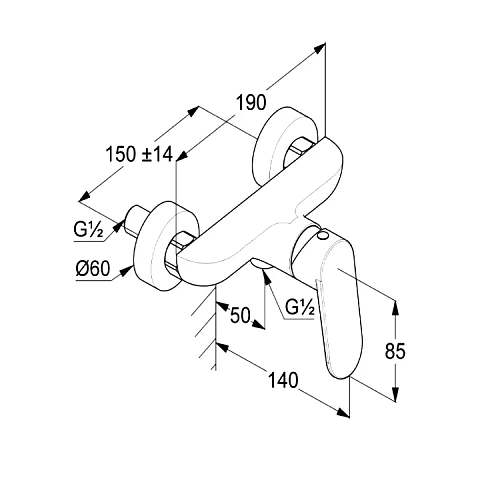 Смеситель для душа Kludi X1 328310575 хром Смеситель для душа Kludi X1 328310575 хром