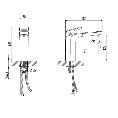 Смеситель для раковины AQUAme Como AQM6510CR Хром Смеситель для раковины AQUAme Como AQM6510CR Хром