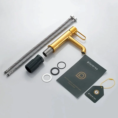 Смеситель для раковины Splenka S03.10.23, золото Смеситель для раковины Splenka S03.10.23, золото