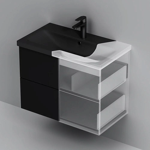 Тумба под раковину AM.PM Gem M90FHX07522BM подвесная, 75 см push-to-open, черный матовый Тумба под раковину AM.PM Gem M90FHX07522BM подвесная, 75 см push-to-open, черный матовый