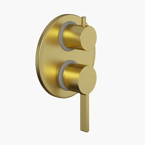 Смеситель для ванны Paini Brera 74PJ6911 встраиваемый, матовое золото PVD Смеситель для ванны Paini Brera 74PJ6911 встраиваемый, матовое золото PVD