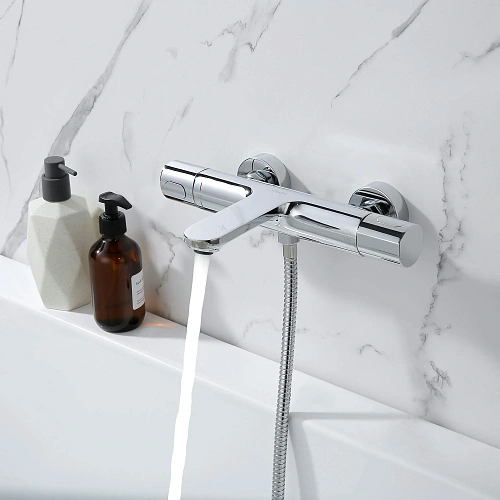 Смеситель для ванны Aquatek АЛЬФА AQ1943CR термостатический Смеситель для ванны Aquatek АЛЬФА AQ1943CR термостатический