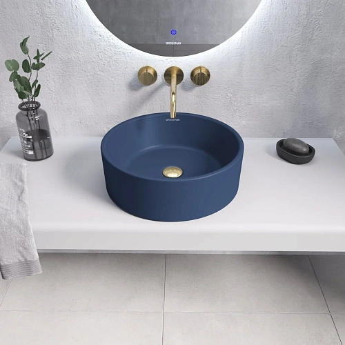 Раковина GROSSMAN Color GR-3013BLM (410x410x150) синяя матовая Раковина GROSSMAN Color GR-3013BLM (410x410x150) синяя матовая