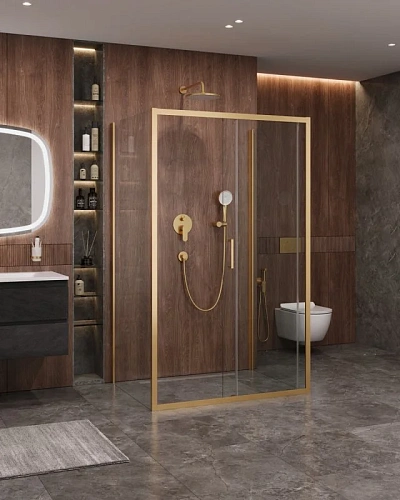 Душевой уголок CEZARES MOLVENO-AH-12-120/90-C-BORO-IV цвет профиля брашированное золото стекло прозрачное 1200x900 мм Душевой уголок CEZARES MOLVENO-AH-12-120/90-C-BORO-IV цвет профиля брашированное золото стекло прозрачное 1200x900 мм